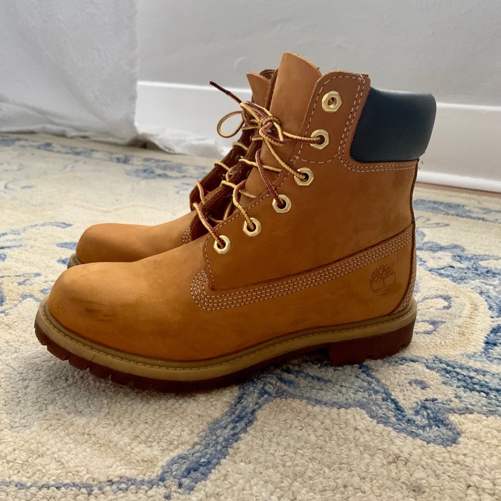 Timberland Tan and Black Combat Boots